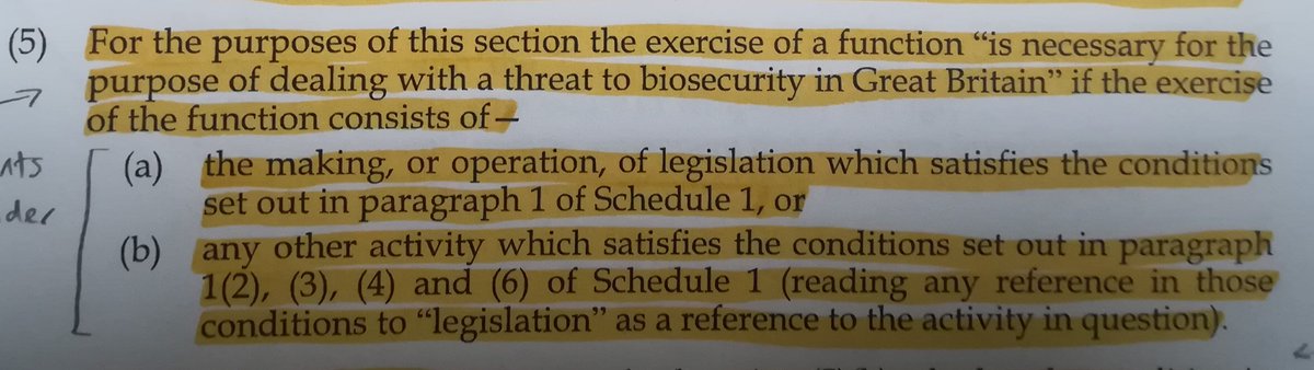 On Biosecurity:Pests and diseases aren't great respecters of  #borders, even watery and unfettered ones.This amendment allows new checks, controls etc. on NI to GB movement of goods in order to deal with a threat to biosecurity in GB, inc (hypothetically) from NI.5/8