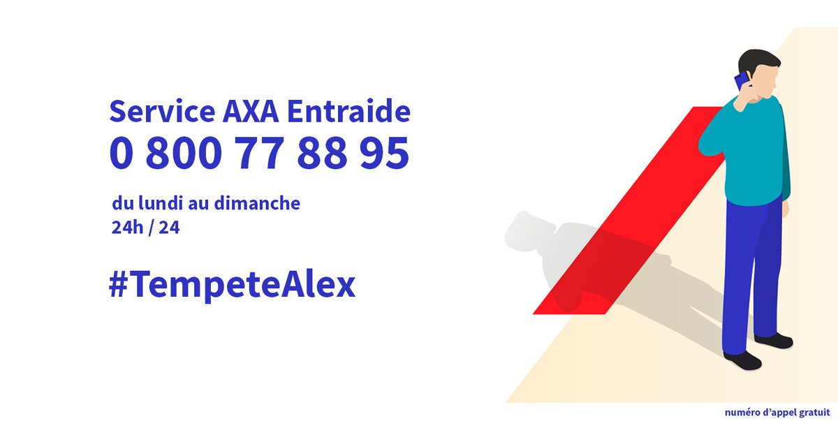 Suite à la #TempeteAlex <a href="/AXAFrance/">AXA France</a> active son service AXA Entraide pour accompagner psychologiquement les personnes impactées dans cette épreuve. Dispo 24/7, appelez gratuitement le 0 800 77 88 95 pour être mis en relation avec un psychologue clinicien

➡️ axa.fr/qui-sommes-nou…