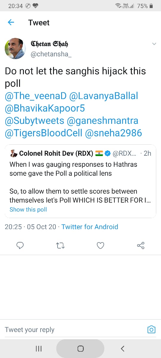 This person apart from exhorting votes in favor of  @INCIndia is labeling all others as 'Sanghis'; a strategy which is used by  @INCIndia supporters to demean others especially  @BJP4India supporters & it smacks of highhandednessLook at the persons tagged by him & his fan club too