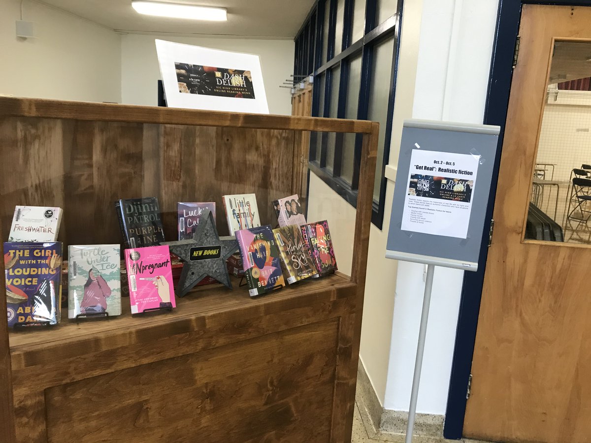 Dash Delish menu for Oct. 5-9;  Realistic fiction.  check out t.ly/oVwT &amp; at the entrance to the library.