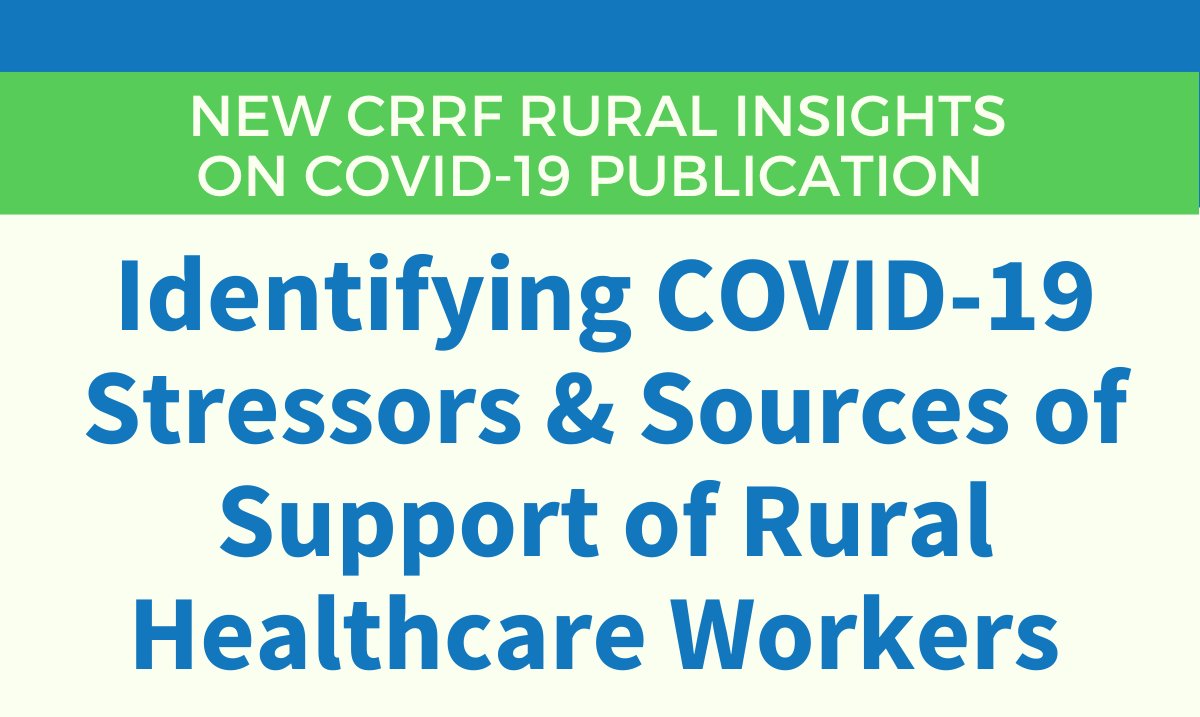 Healthcare workers undergo a “double whammy” experiencing the uncertainty of #COVID19 in the context of work and the additional stress of being a citizen.

Check out the latest Rural Insights paper by Casandra Bryant and @al_lauzon - crrf.ca/ri-healthcarew…

#ruralinsights