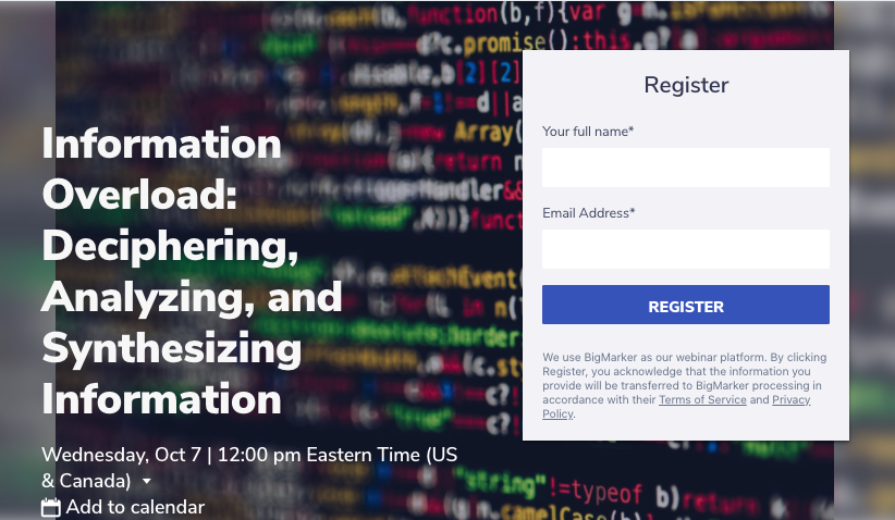 PittsLibrary's tweet photo. Overwhelmed by the information overload in today's increasingly digital world? Learn how to locate and evaluate sources at this week's webinar on 'Deciphering, Analyzing, and Synthesizing Information' (Weds. 12-1pm) https://t.co/4AwqT9zG4V #weeklywebinars #weeklyworkshops https://t.co/yymyBQpVux