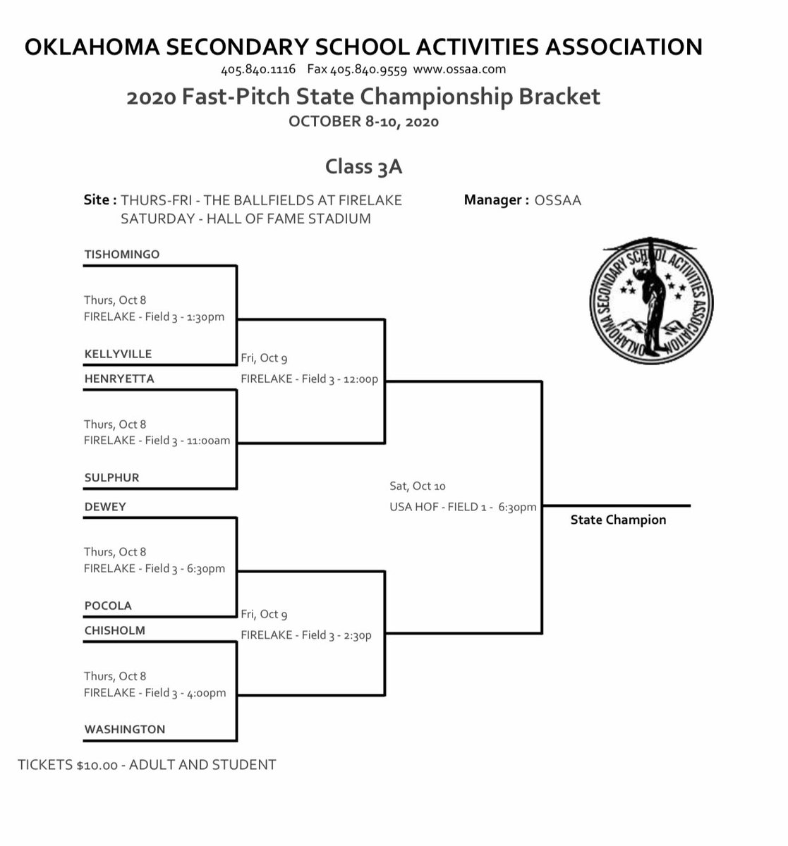 State Softball Bracket is out!