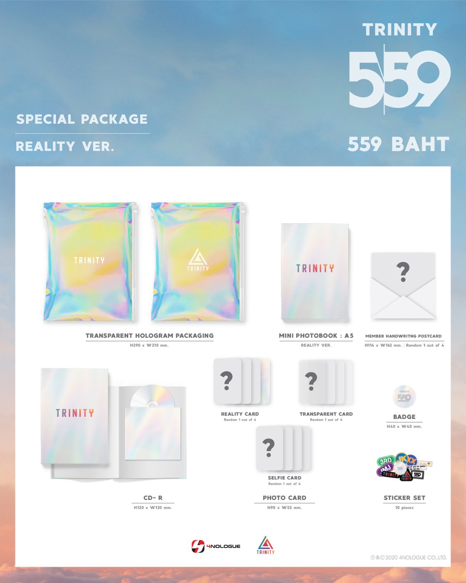 ⪢ Pre-Order Starts today ⪡TRINITY 5:59 SPECIAL PACKAGE * Special Selfie Card with signs for 559 cards only▸ From 06/10/20 at 12PM ▸ Until 19/10/20 at 11:59 PM ▸  http://4nologueofficialshop.com ▸ Every order has a chance to win a Fansign in BKK #TRINITY_TNT  #TRINITY_559