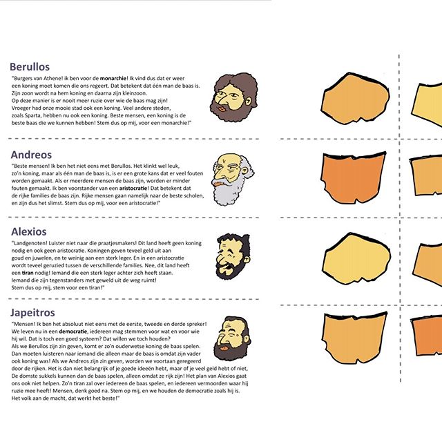 Ook het rollenspel over de bestuursvormen in het Oude Griekenland is nu in kleur te downloaden op barbaareducatie.nl! #geschiedenis #geschiedenisonderwijs #geschiedenisles #griekenenromeinen #rollenspel #barbaareducatie