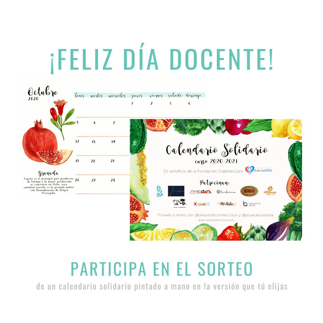 ¡Feliz #DiaMundialDeLosDocentes ! Participa en el sorteo de un #calendario en la versión que elijas en nuestra cuenta de #Instagram y llévatelo al aula 📆 para introducir la buena alimentación con #frutasyverduras de temporada #Diadeldocente 👉 instagram.com/lavozeducativa…