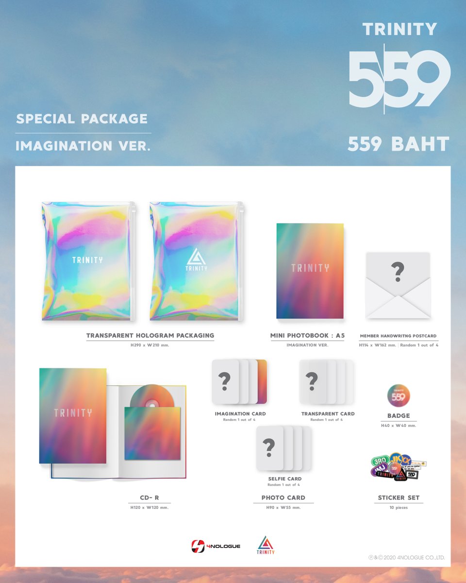 ⪢ Pre-Order Starts today ⪡TRINITY 5:59 SPECIAL PACKAGE * Special Selfie Card with signs for 559 cards only▸ From 06/10/20 at 12PM ▸ Until 19/10/20 at 11:59 PM ▸  http://4nologueofficialshop.com ▸ Every order has a chance to win a Fansign in BKK #TRINITY_TNT  #TRINITY_559
