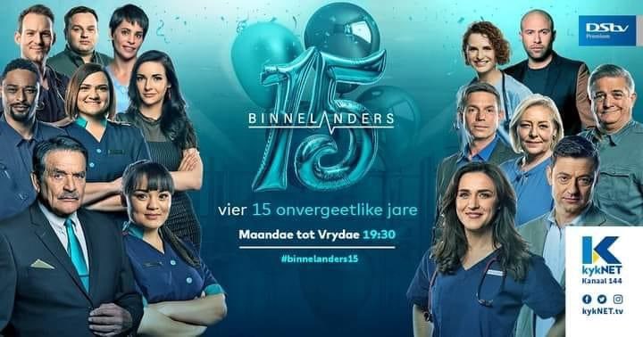 Baie geluk <a href="/BinnelandersTV/">BinnelandersTV</a> en <a href="/kykNETtv/">kykNET TV</a> met 15 jaar van pure kykgenot! Cheers op die volgende 15! 🥂