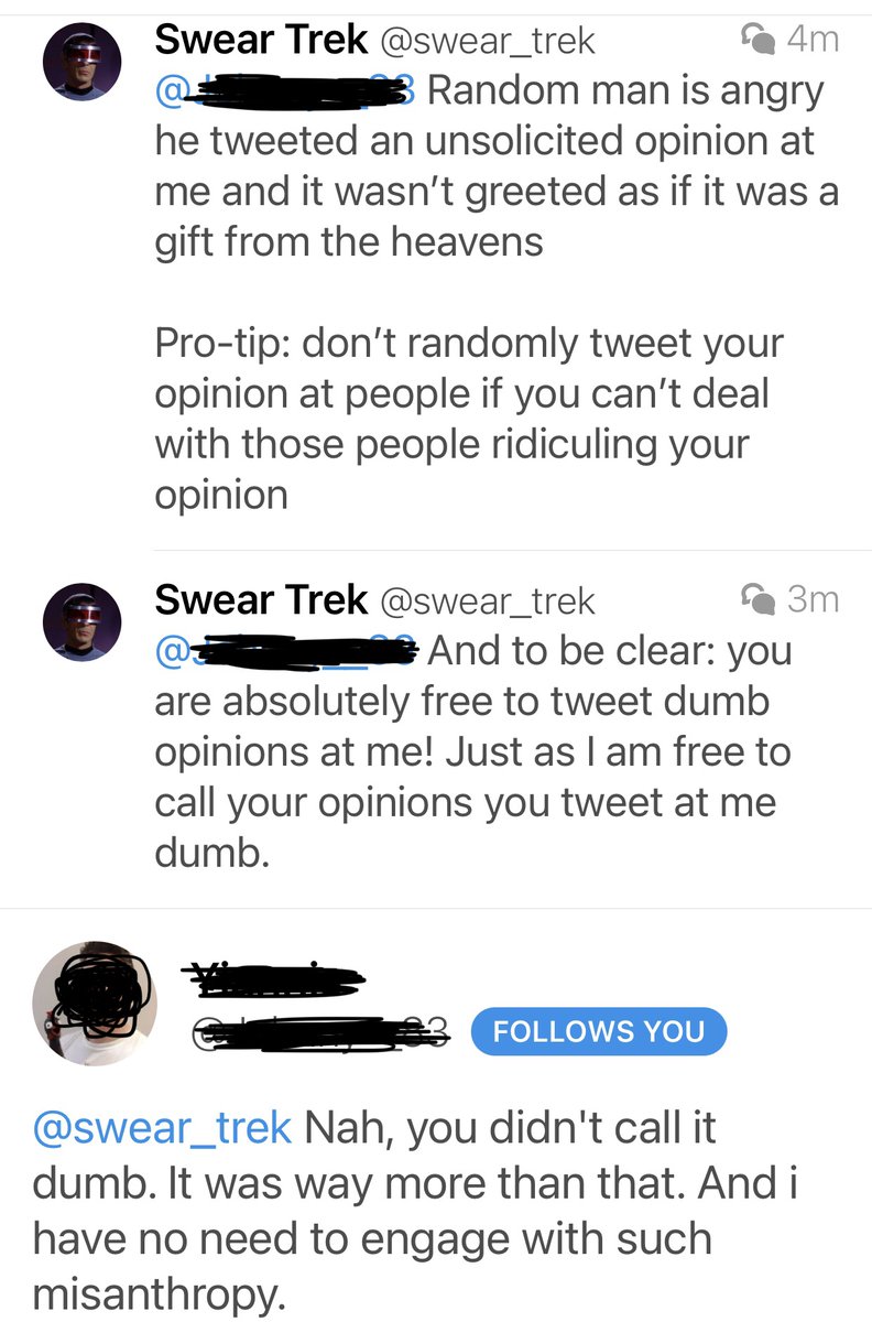 Look, people, if you tweet a dumb opinion at me I am not obligated to treat it like a gift to be treasured