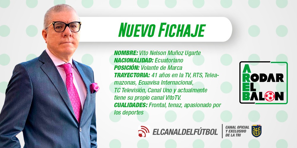 ⚽️ ¡Presentamos a los nuevos refuerzos! Desde hoy, <a href="/VitoMunoz4/">VitoMunoz</a> llega a darle solvencia al centro del campo. A las 21H00 no te pierdas #ARodarElBalon por El Canal del Fútbol (TV Cable 214 - 745 y Youtube: bit.ly/ECDFyt )