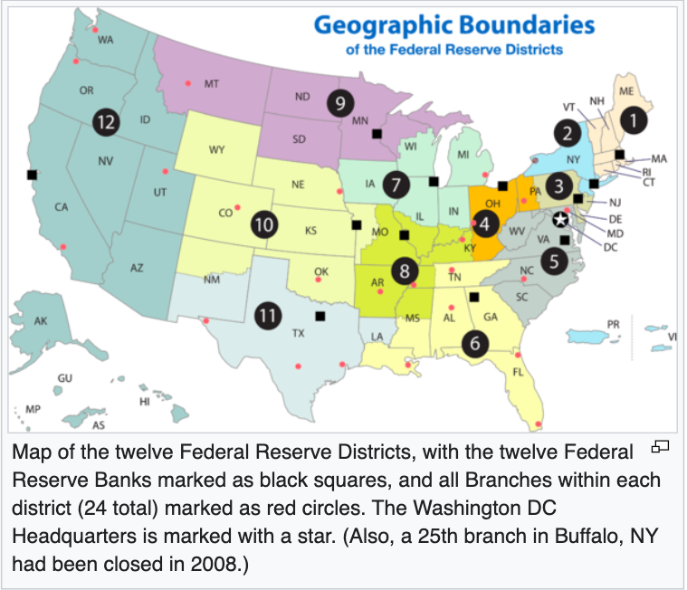 16/ Now there are 24 branches total and 12 Federal Reserve banks oversee the 12 districts.