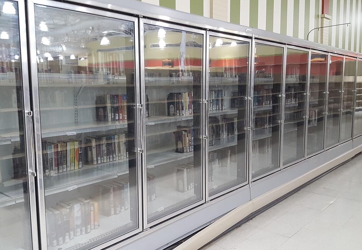 Carmel’s 2 year temporary library at the old Marsh Grocery Store gets kudos for creativity for #reuse for book shelves. Head over to the children’s book section and you may get a whiff of Chardonnay. The present building is getting a major upgrade  @CITYOFCARMELIN #Carmel