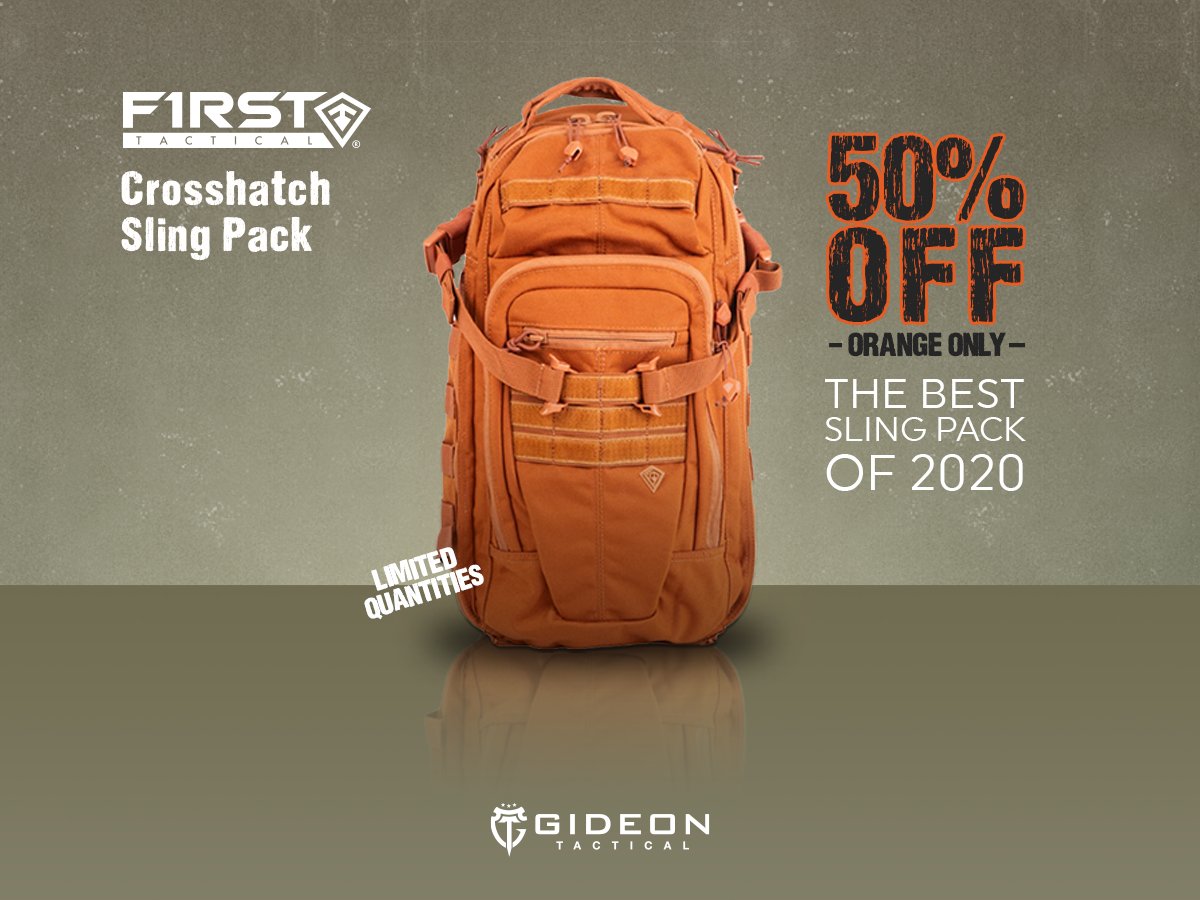GideonTactical's tweet photo. Starting now... the @FirstTacticalUS burnt orange Crosshatch sling pack is 50% off. Limited quantities, get yours today >> https://t.co/s9XGiff9oU
#tactical #everydaycarry #ar15 #gunsdaily #firearms #streamlight #concealedcarry #tacticalgear #firsttactical #gideontactical https://t.co/oglMJD9XNz