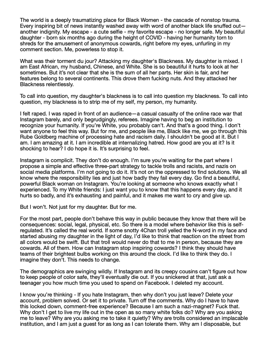 DianaChire's tweet photo. Dear @instagram , My Open Letter to you - A Black Mother protecting her Mixed - Raced daughter. https://t.co/LFvCCUlDUn