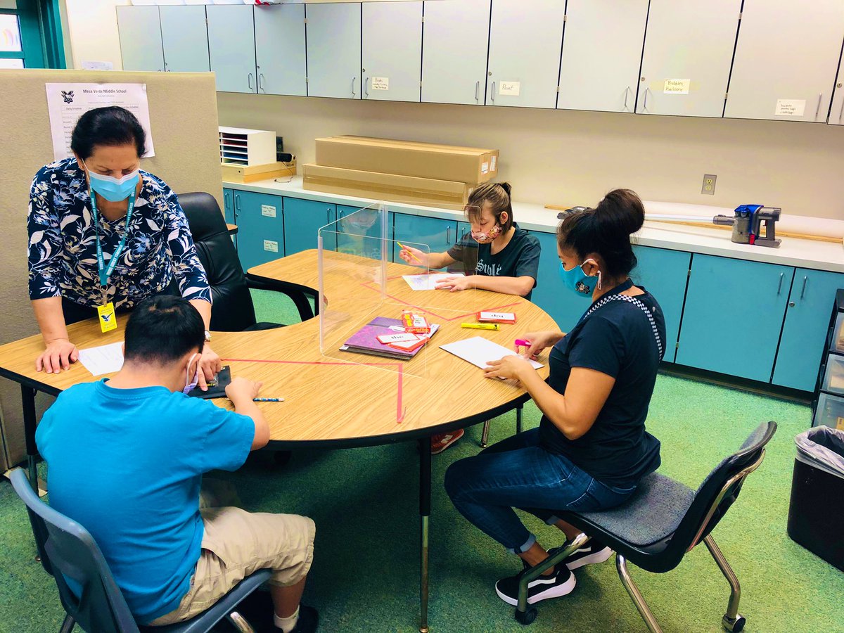 I walked classrooms at MVMS this morning where instruction &amp; services are being provided to small groups of students. I’m very thankful for our staff - teachers &amp; instructional assistants - who have returned to school in response to our students’ needs. <a href="/MesaVerdeMS/">Mesa Verde Middle School</a> <a href="/PowayUnified/">Poway Unified</a>