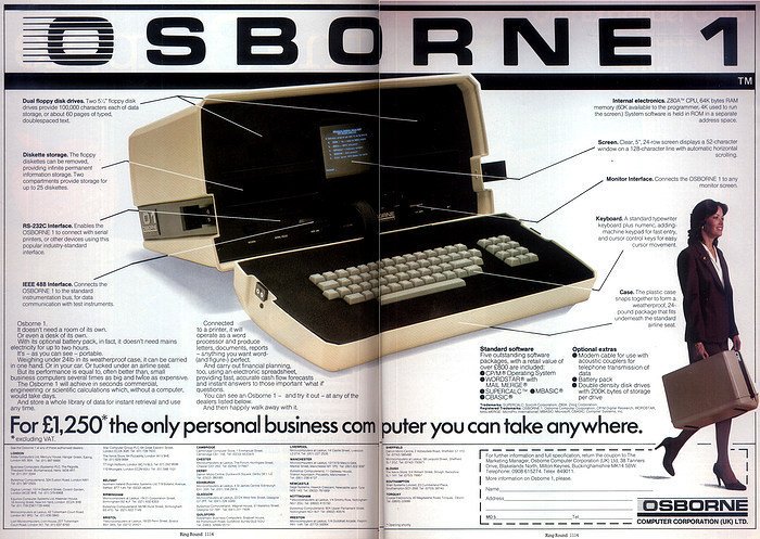 The next step in word processing was to try and make it portable. The 1981 Osborne 1 may have weighed almost 11kg but it came with two floppy disc drives and word processing software. The 1982 Kaypro ll was even heavier, but it did have a bigger monitor.