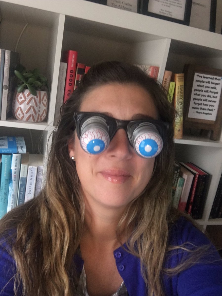 One of my new favorite parts of #virtualteaching is wearing props to engage students, and having students not say a word. 🤣😂#WhateverItTakes #telltaleheart ❤️#WatchusSoar