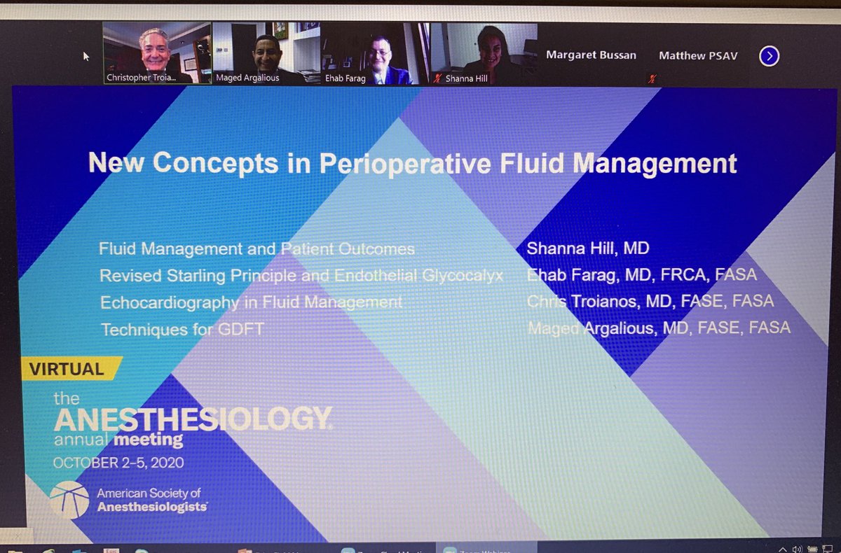 Speaking at ⁦<a href="/ASALifeline/">ASA®</a>⁩ #ANES20 annual meeting on Perioperative Fluid Management with ⁦<a href="/MagedArgalious/">Maged Argalious</a>⁩ , Ehab Farag, and Shanna Hill