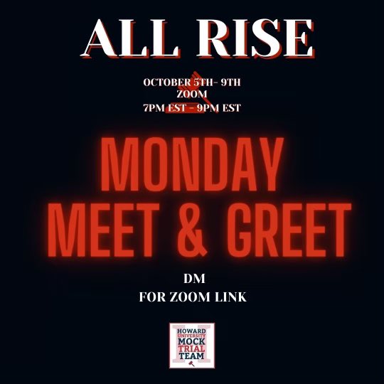 ALL RISE for Day 1 of HUMTT week!! Come get to know the team and introduce yourself! We look forward to seeing you!😆