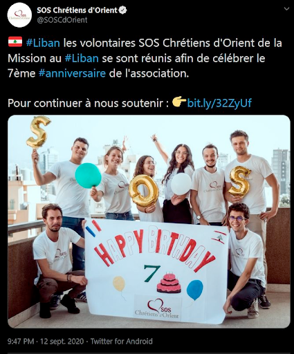 Founded 7 years ago, the right-wing French Catholic NGO now sends volunteers throughout the Middle East to help "Christians of the Orient", presenting itself as "apolitical."