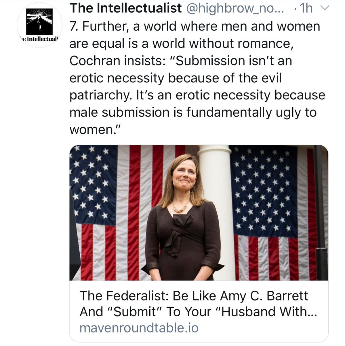 Conservatives in the US celebrate in Christian women the very things they pathologize in Muslim women, and with  #AmyConeyBarrett they have gone into overdrive h/t  @cpepp