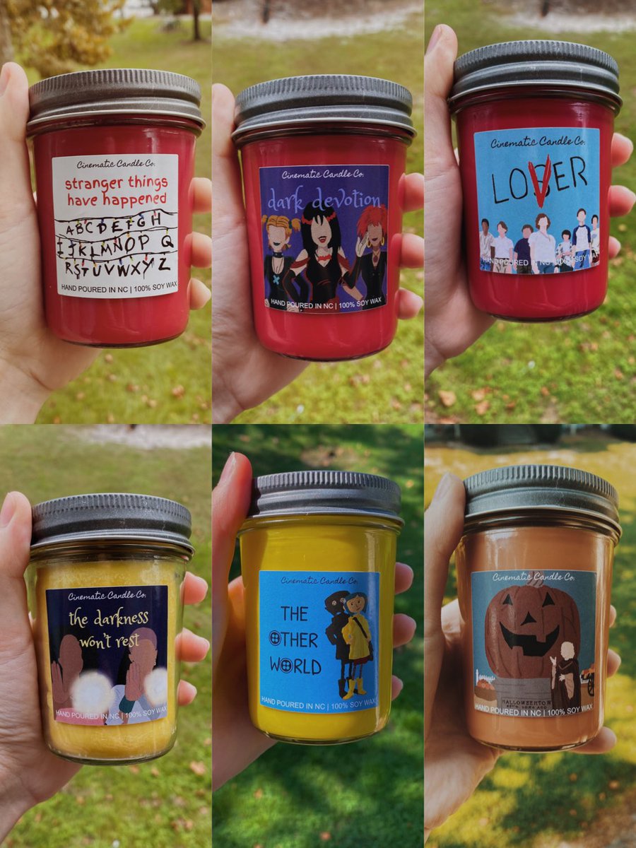 A THREAD OF EVERY HALLOWEEN CANDLE I’VE DROPPED THIS MONTH + FRAGRANCES! 39 CANDLES Find them here:  http://etsy.com/shop/CinematicCandleCo