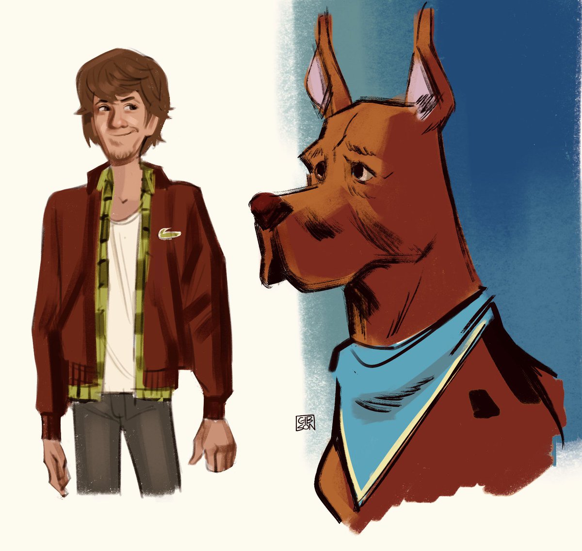 Here are some concept sketches of Shag and Scoob - Scooby is so hard to get right!  #mysteryinctober