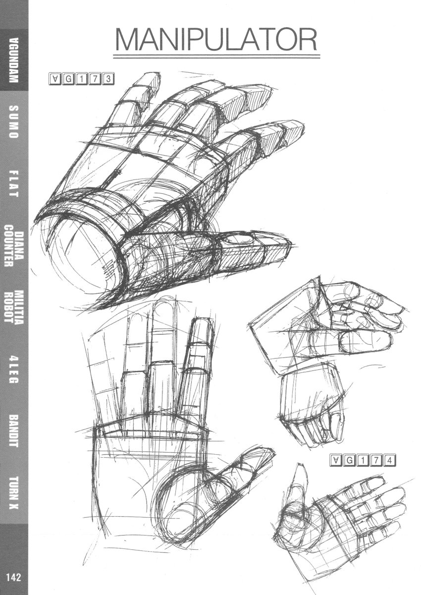 Turn A Gundam manipulator (hand) design.