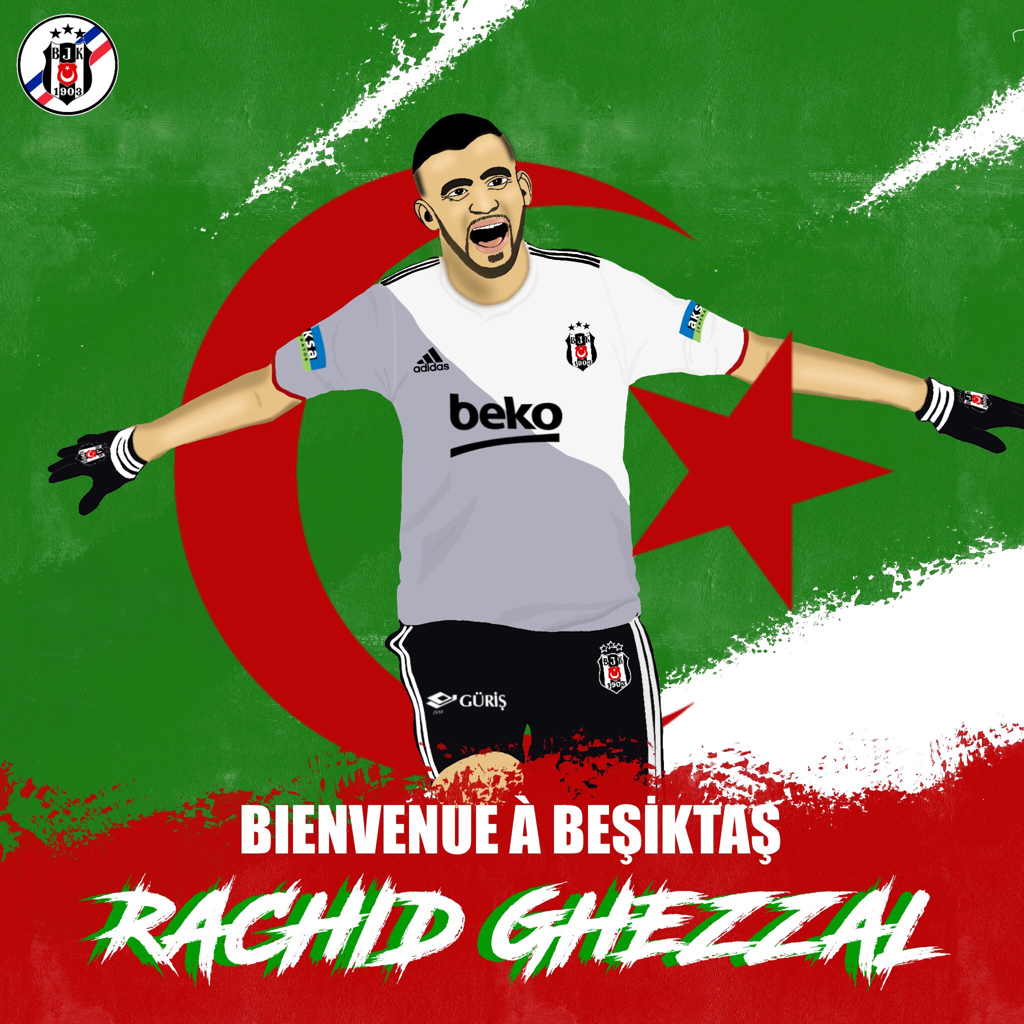 Besiktas Jk France On Twitter Officiel L International Algerien Rachid Ghezzal Est Un Aigle Noir