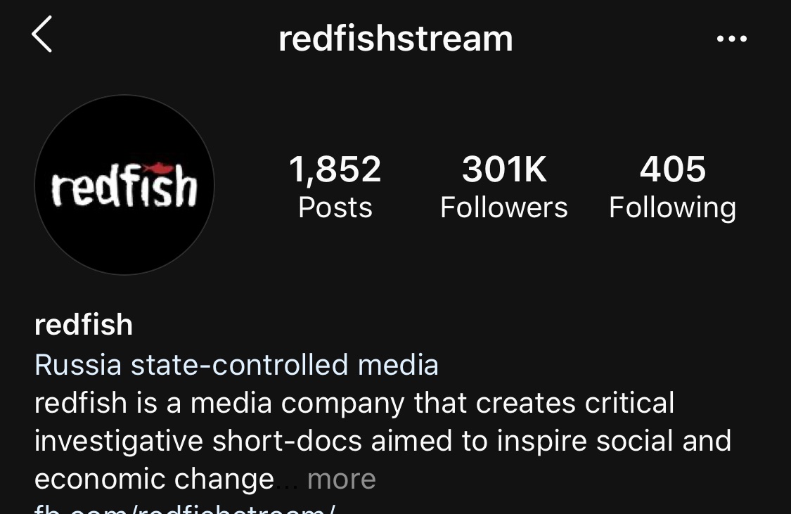 cjcmichel's tweet photo. Instagram has begun rolling out new “state-controlled media” labels—here are the ones for Kremlin outlets aimed at younger Americans: https://t.co/vyUySA1zbW