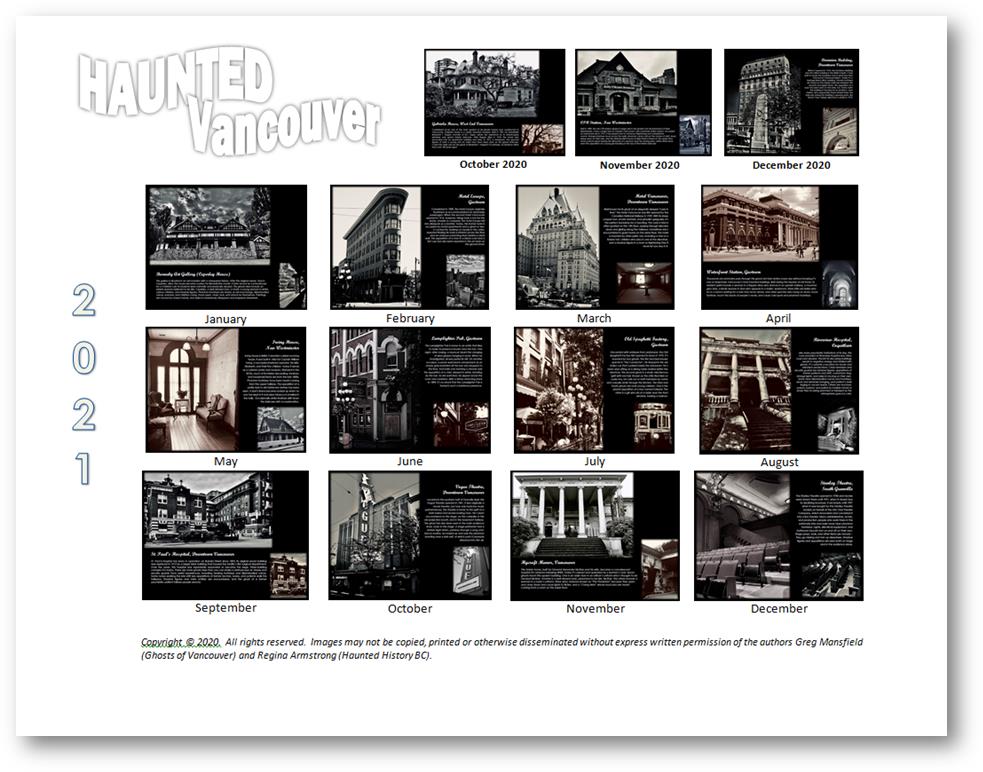 GhostlyVan's tweet photo. Want to win one of these gorgeous Haunted Vancouver calendars? Book a tour! Prizes will be drawn weekly. Thanks for Haunted History BC (@HauntedHistory2). https://t.co/6QUCO14keI