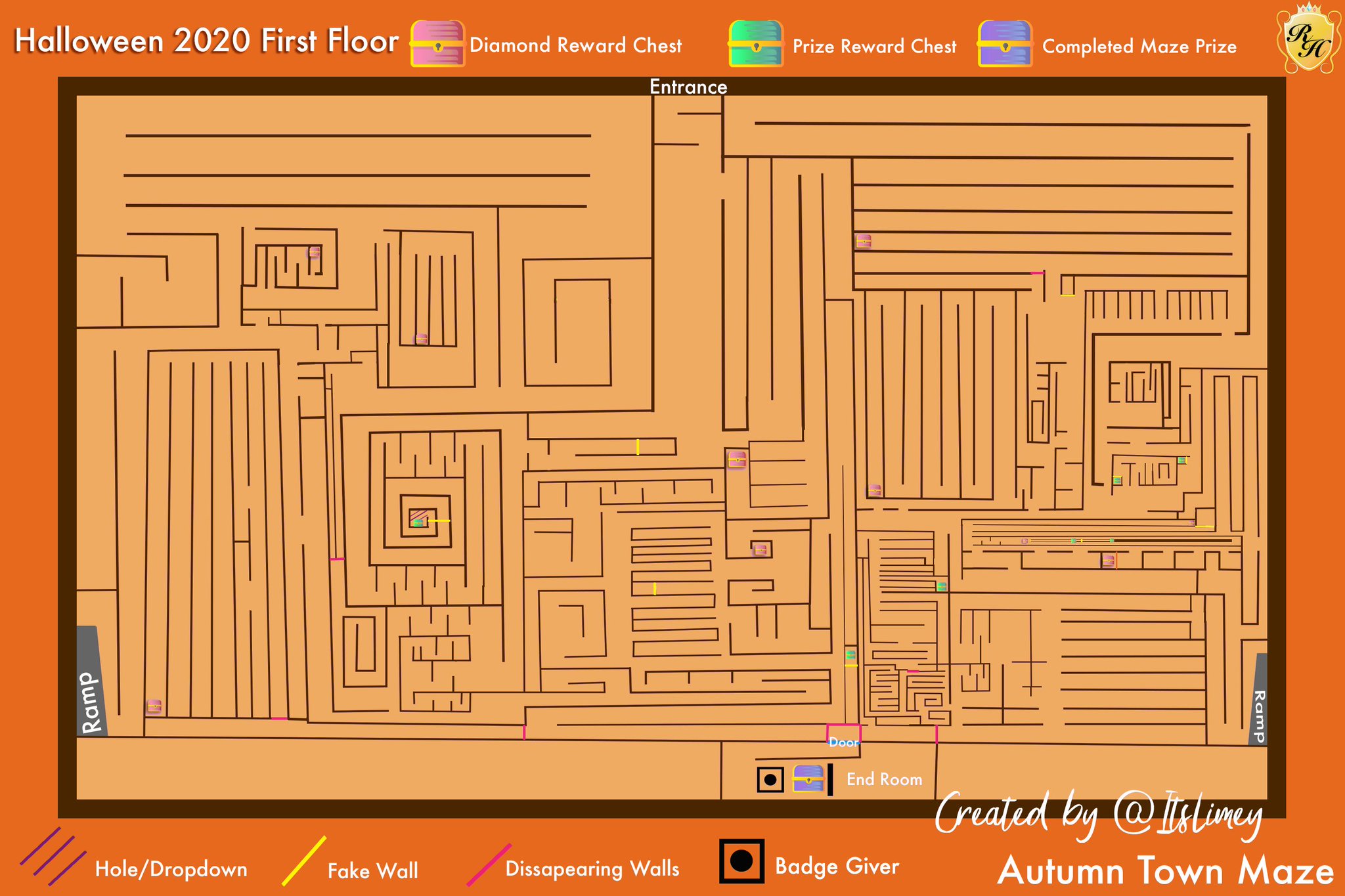 Limey On Twitter Autumn Town Maze Map First Floor For 2020 Please Do Not Repost This You Can Make Videos But I Need Credit Video Tutorial Can Be Watched Using - autumn town maze roblox royale high maze map