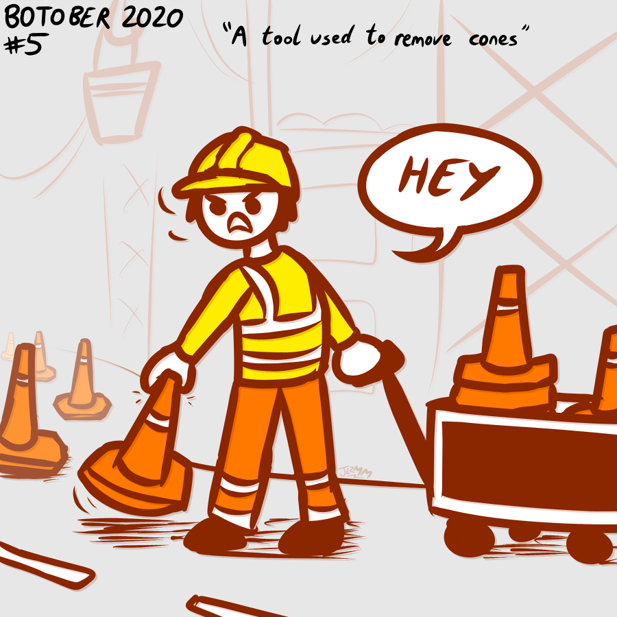  #Botober Day 5 - "A tool used to remove cones" (from the "Things" List)[See first tweet in this thread for link to prompts]