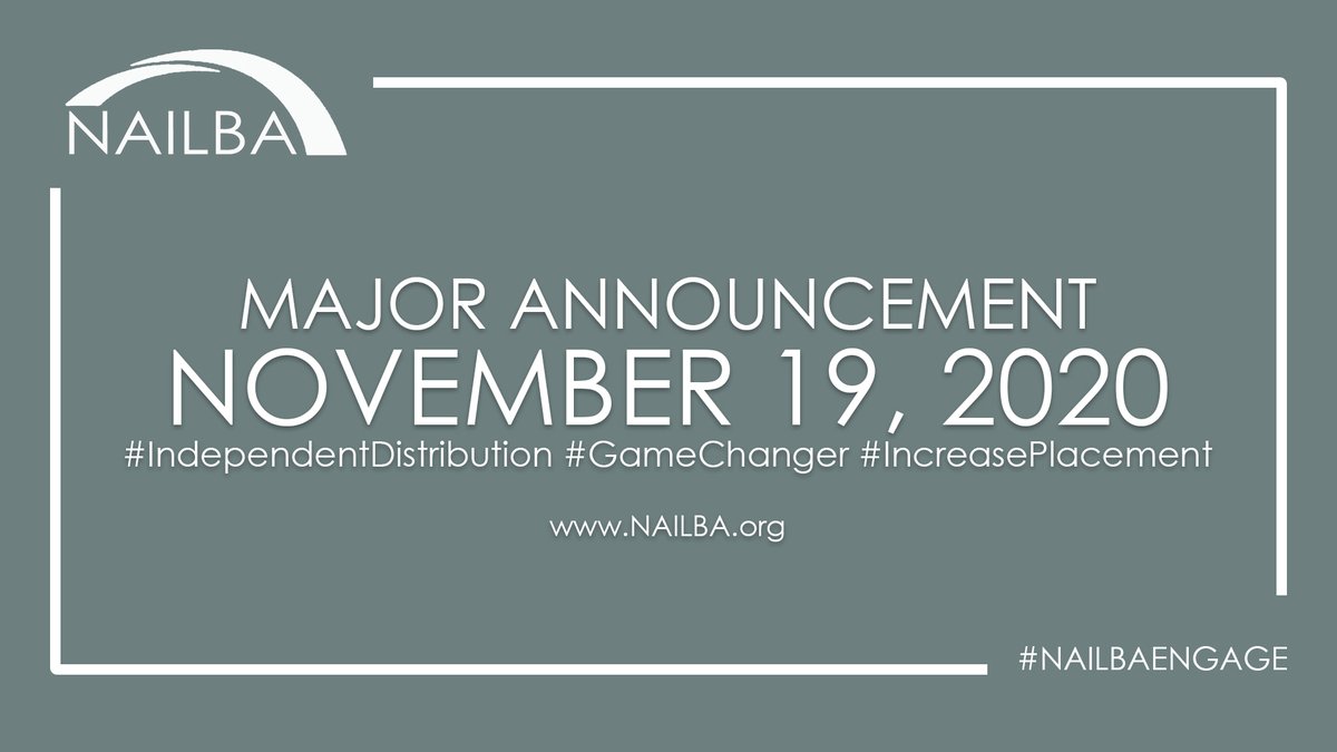 NAILBA's tweet photo. To offer the best #NAILBAENGAGE experience to our members &amp; attendees, we are adding even more excitement to our 3-month virtual meeting! #MondayMotivation

Stay tuned for this MAJOR announcement! Launch date: November 19, 2020 #SaveTheDate

REGISTER NOW: https://t.co/ZSJKnknSmA https://t.co/k56iHbhnpl