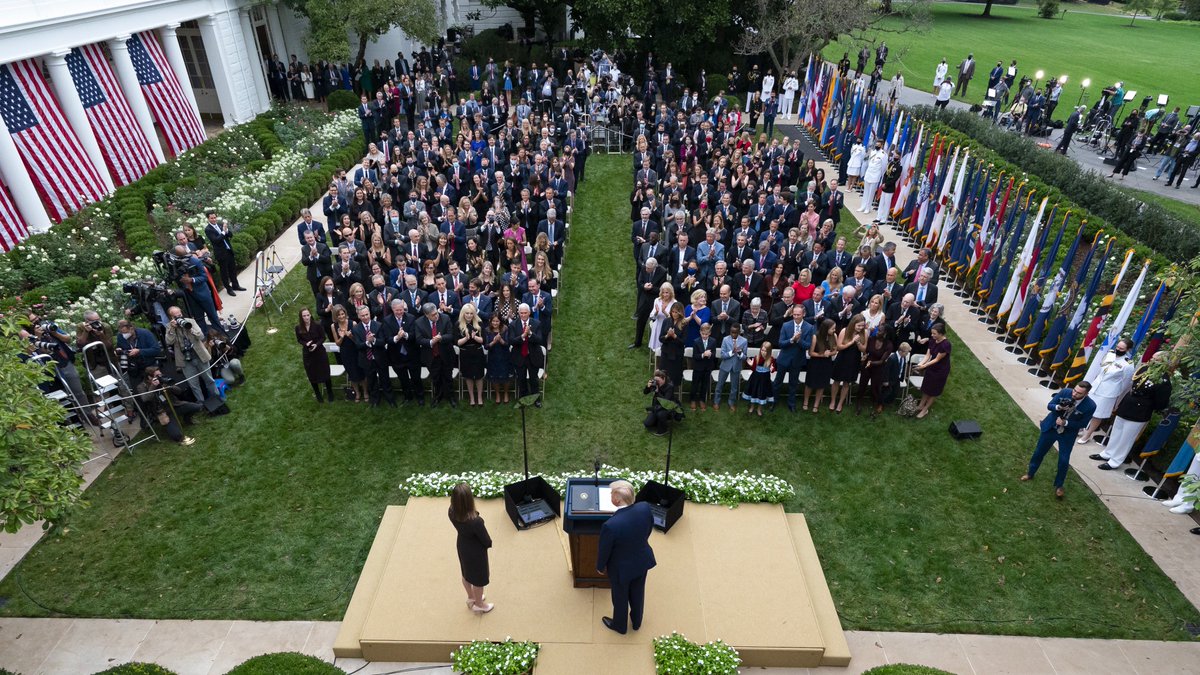 The Rose Garden as President Trump announces the nomination of Judge Amy Coney Barrett.