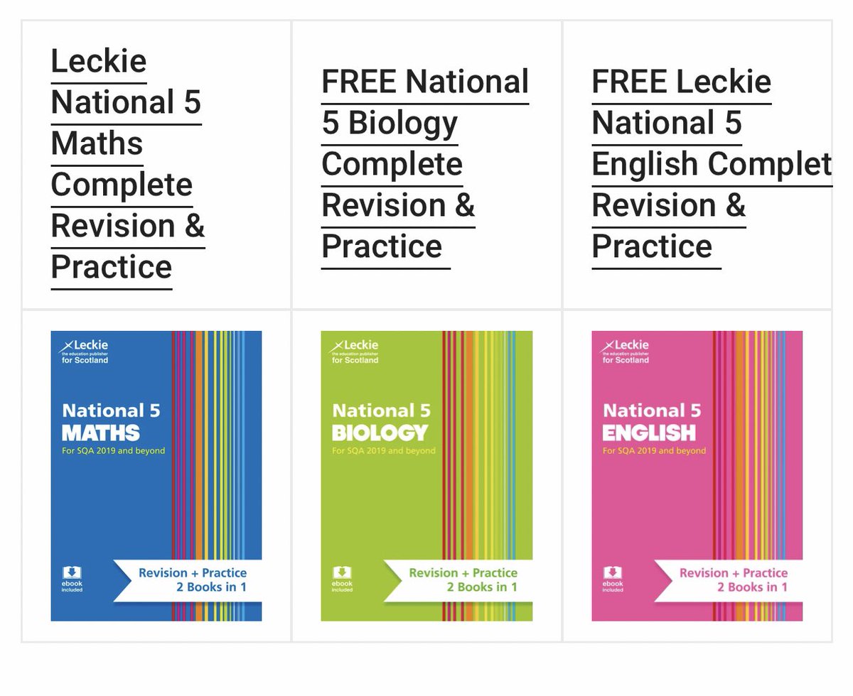 MargaretsHigh's tweet photo. FREE revision books to download for National 5 English, Maths &amp; Biology and Higher English &amp; Maths. There is also a Study Skills book.

Use the link below then click on the picture of the book. You can then download &amp; save them.

Available until 31st Oct

https://t.co/guZPGu5N0M https://t.co/bfHKSyuZUl