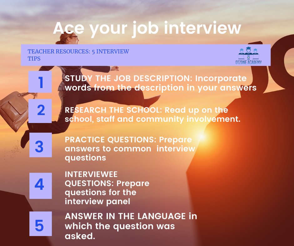 OtzoneA's tweet image. Teacher resources: Prepare for next teaching interview-