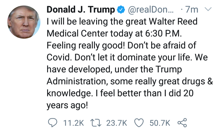 Don't be afraid of Covid? Tell that to the 210K people who died from it in the US alone because of you!  You have access to the best health care in the fucking world, the average American doesn't.  Fuck you!!
