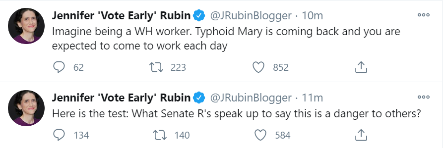 Imagine melting down this hard over the news that the President is feeling well enough to continue his recovery at home. Yikes.