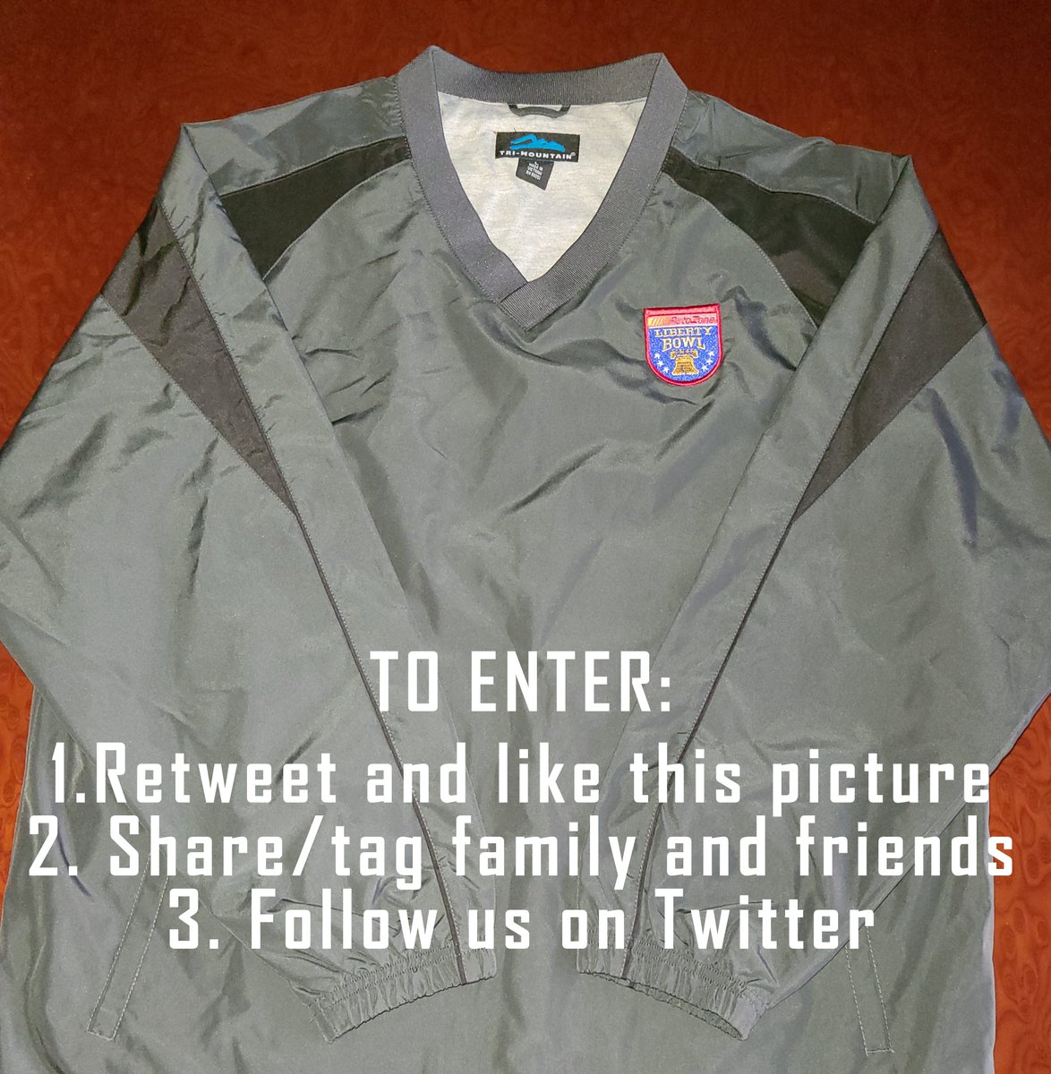 AZOLibertyBowl's tweet photo. We are gearing up for the 62nd AutoZone Liberty Bowl. We are giving away this official AutoZone Liberty Bowl wind resistant and water repellent lined pullover. Please retweet, share, and tag family and friends. The winner will be announced on Friday, October 16, 2020. https://t.co/uj0zAEa2I0