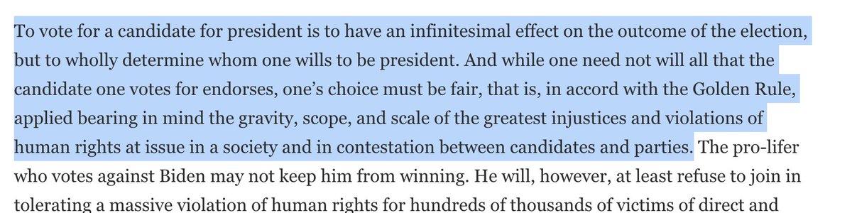 In voting for X, you are not endorsing everything X WILLS. You are making an all-things-considered judgment that X would be /preferable as president/ to Y.  @RameshPonnuru and  @McCormickProf basically admit this earlier in the essay, then seem to contradict themselves at the end.