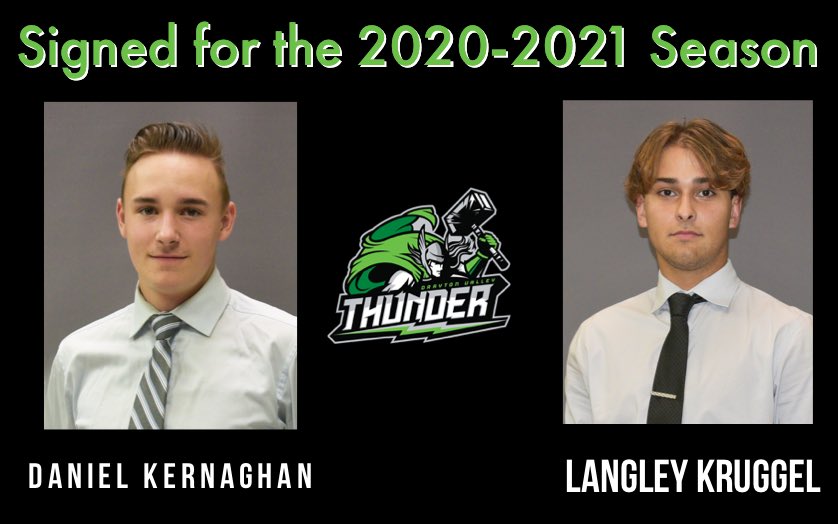 The Drayton Valley thunder of the Alberta Junior Hockey League are excited to announce the signings of 2002 forward Daniel Kernaghan and 2002 defenceman Langley Kruggel. 

facebook.com/10870198250124…