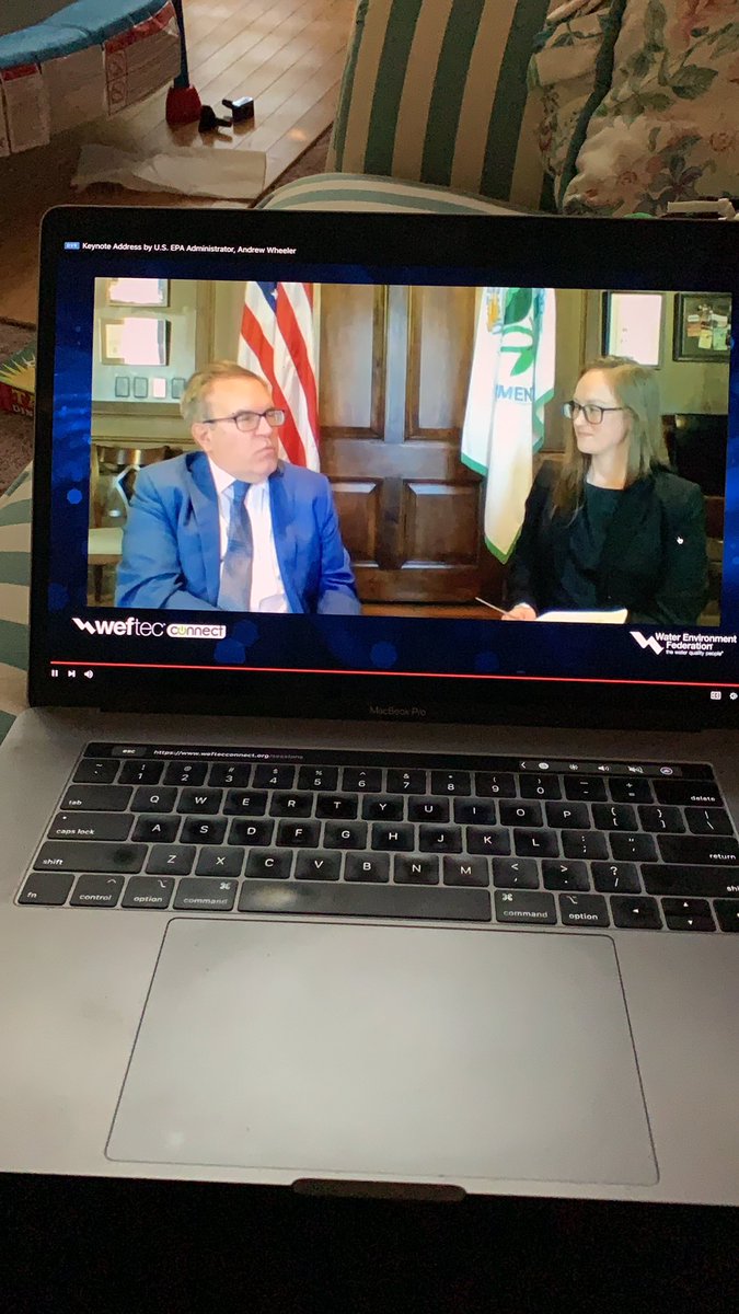 Watching the #weftec keynote with the EPA Administrator, Andrew Wheeler
