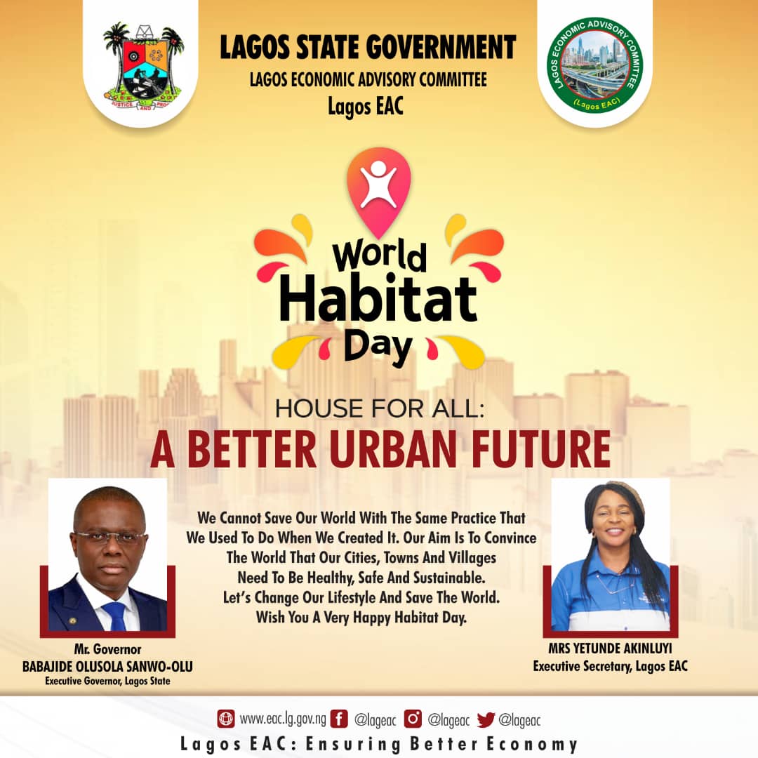 LAGEAC's tweet photo. Happy Habitat Day
@jidesanwoolu 
@followlasg. https://t.co/x0X7dnmkBF