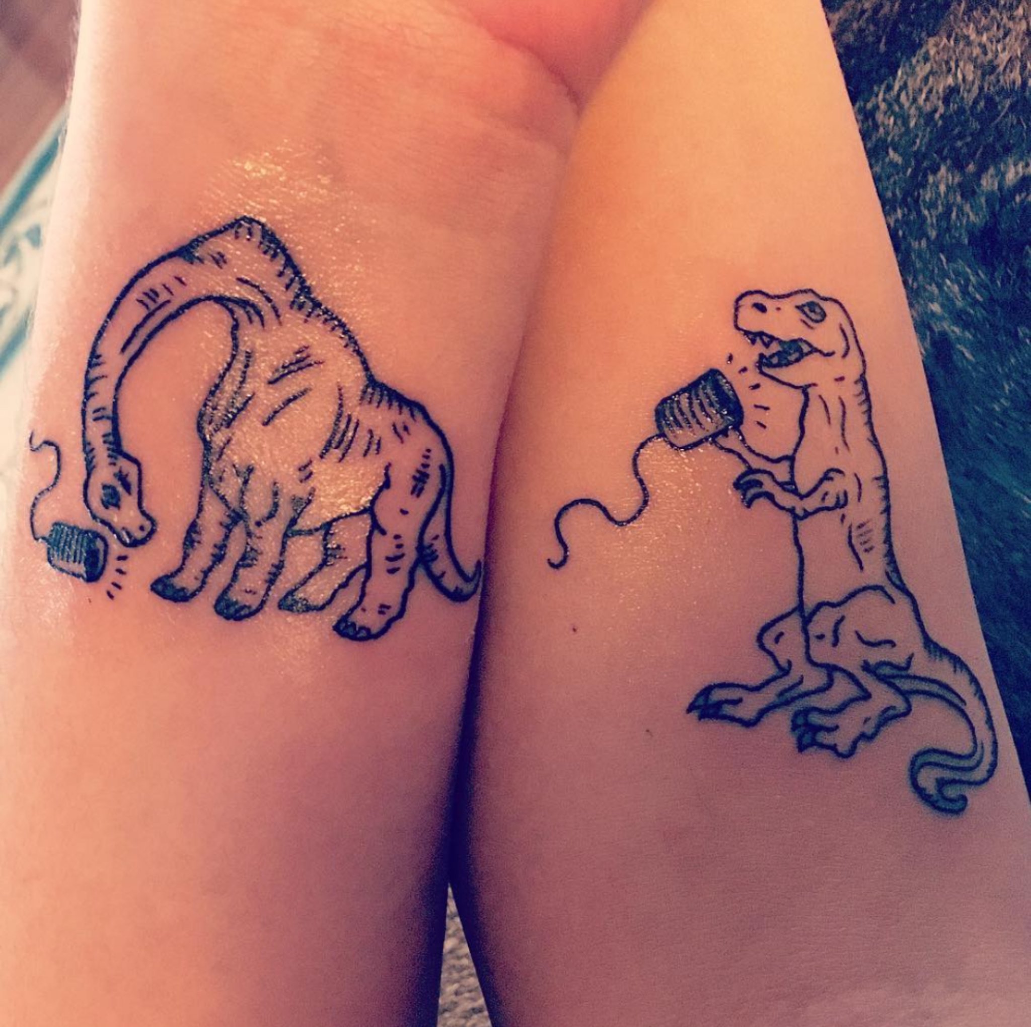 Matching Dinosaur Temporary Tattoos  Set of 3x3  Little Tattoos