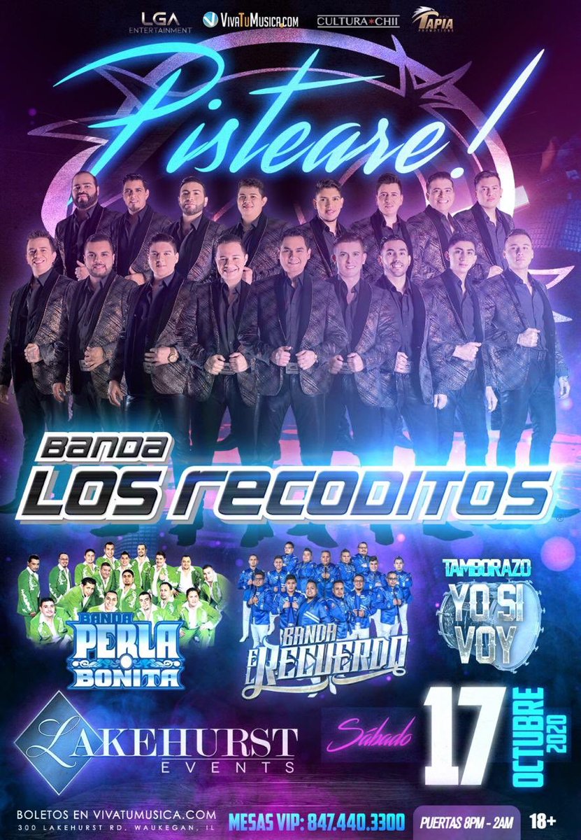 Raza este 17 de octubre nos vemos en Waukegan, Illinois para disfrutar de una gran fiesta, cantando y bailando todos nuestros éxitos. Ya pueden adquirir sus boletos aquí 👉 bit.ly/RECODITOS17OCT