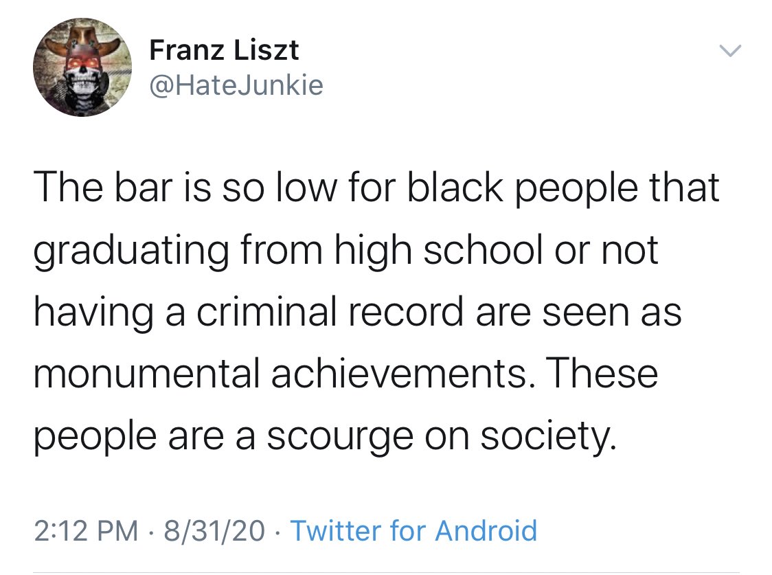Ener_Gy_'s tweet photo. Please report the Neo-Nazi account: @/HateJunkie 
This user is dedicated to posting some of the most disgusting tweets imaginable; primarily targeting black and Jewish people and figures of the #BlackLivesMatter movement such as Breonna Taylor
Links to these tweets below. https://t.co/Tpc83n7CIy