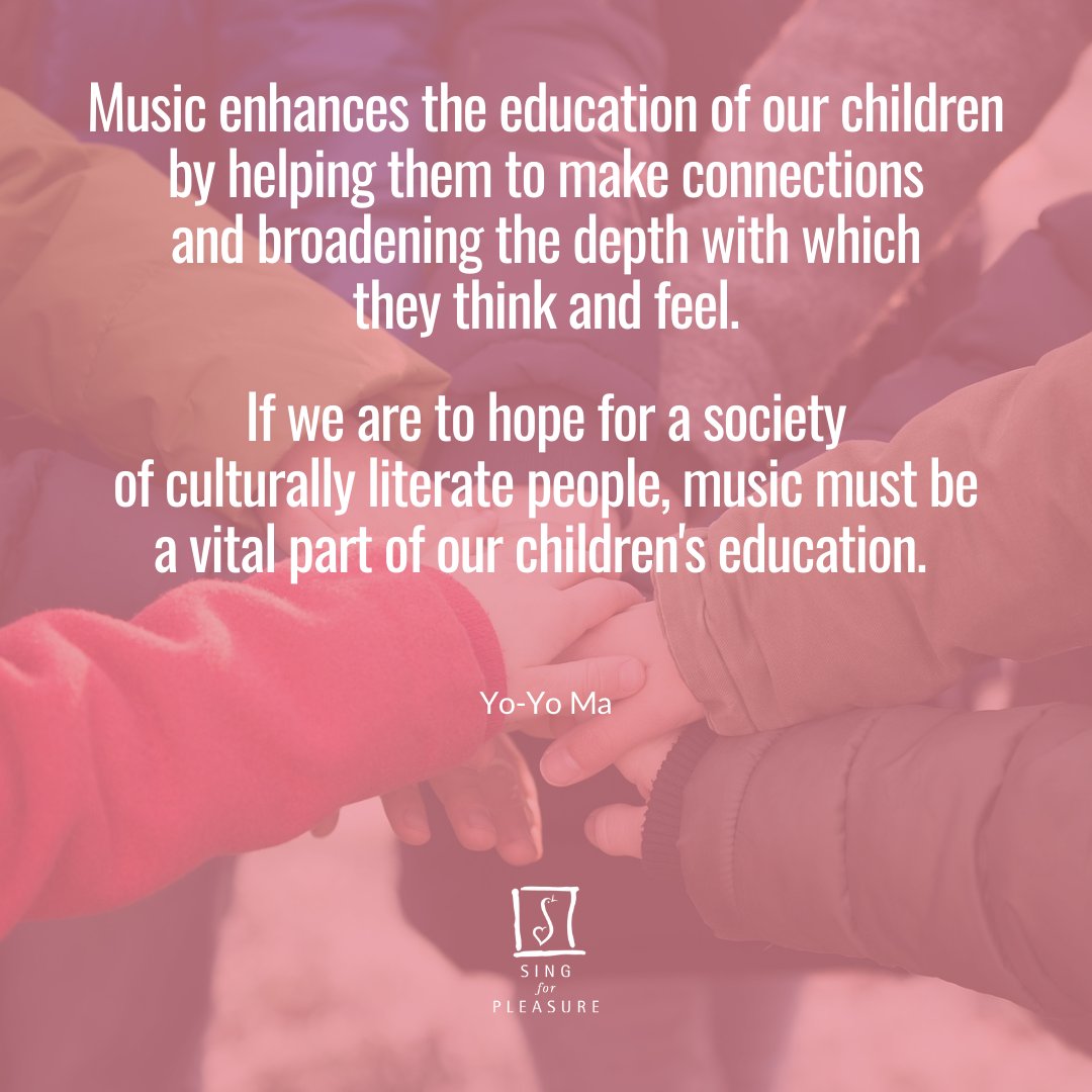 On #WorldTeachersDay, our #MondayMusing comes courtesy of @YoYo_Ma... and we salute all of you working so hard to deliver #music and #singing in #schools across the #UK and beyond in these challenging times.

#Takeabow #musiceducators 🎶👏💖👏🎶