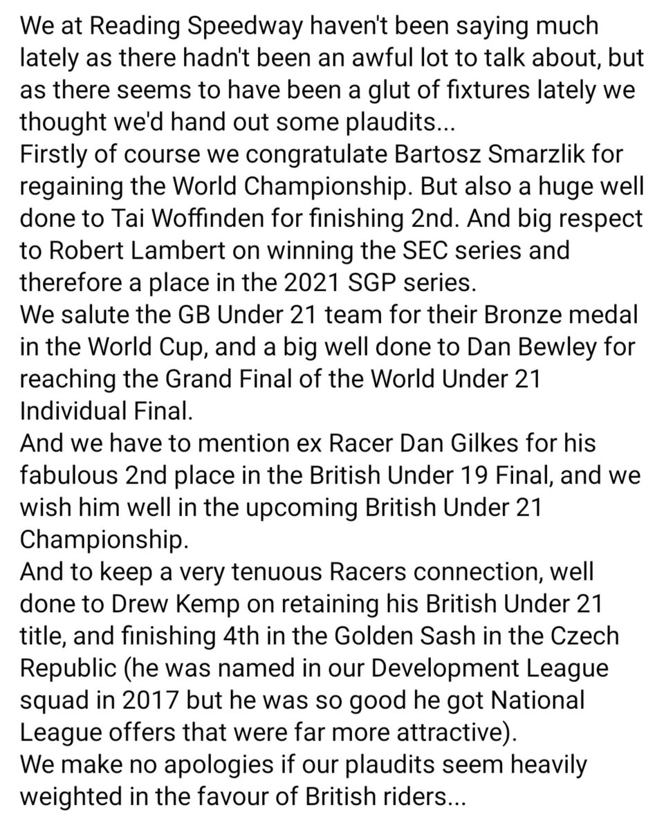 Reading Racers tweet media