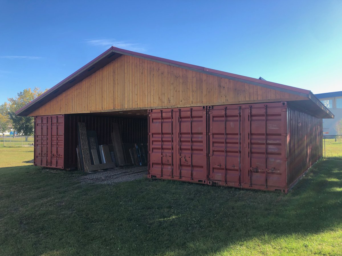 Treaty 8 First Nations have had to watch ancestral lands dug up for the future reservoir of the troubled  #SiteC dam. To grasp the sheer size of that needless reservoir, a photo essay. Here is one of the shipping container huts full of archaelogical artefacts..  #bcpoli  #bcelxn2020